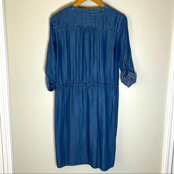 Westbound Chambray Drawstring Waist Dress Size Small - Picture 5 of 6